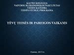 tėvų pareigos vaikams