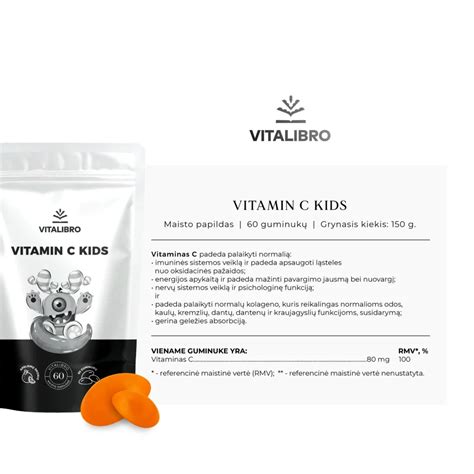 Lentelė: Rekomenduojamos vitamino C paros normos vaikams ir suaugusiems