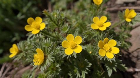 Krūminė sidabražolė su geltonais žiedais