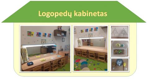 Logopedo kabinetas su žaislais ir priemonėmis