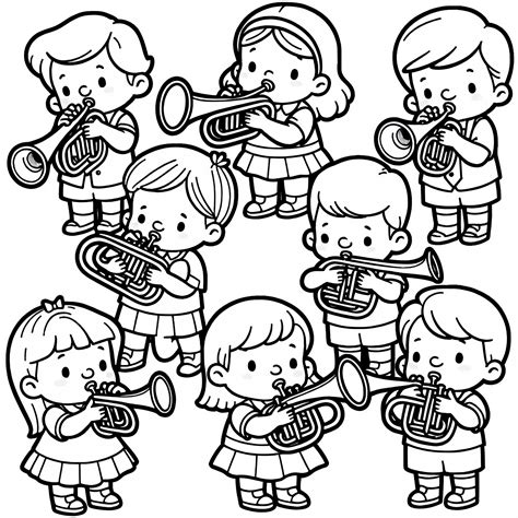 vaikai groja muzikiniais instrumentais