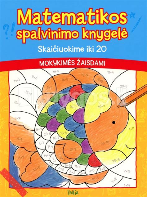 knyga su spalvotais skaičiais ir paveikslėliais