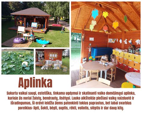 Lauko darželis su vaikais žaidžiančiais gamtoje