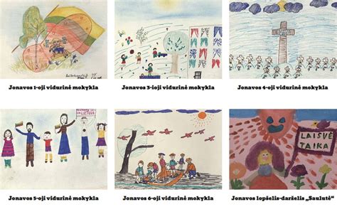 Vaikų piešiniai Sausio 13-osios tema