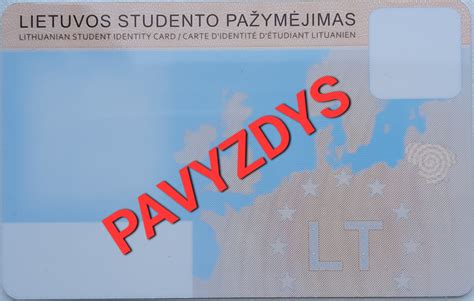 Studento pažymėjimo pavyzdys
