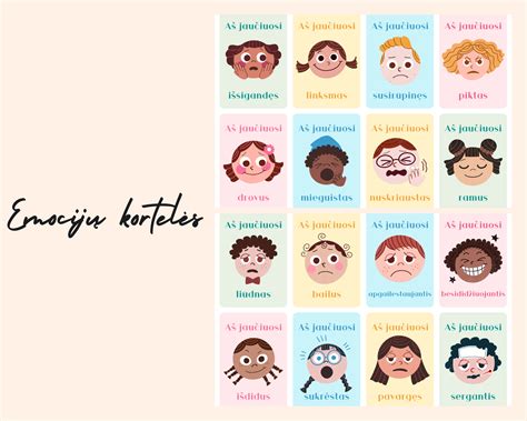 Vaikų emocijų ugdymo kortelės