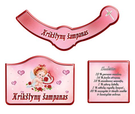 Krikštynų etikečių ant vyno butelių pavyzdžiai