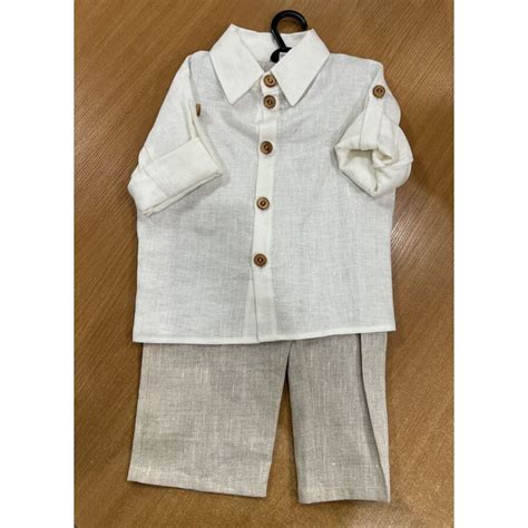 lininis krikšto kostiumėlis berniukui