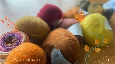 Įvairių natūralių siūlų pavyzdžiai: vilna, medvilnė, linas, šilkas