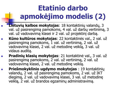 Schema etatinio darbo apmokėjimo modelio