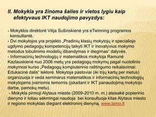 Mokytojų edukacinė patirtis