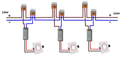 LED juostos pajungimo schema
