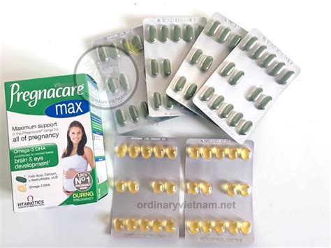 Pakuotės su Pregnacare produktais