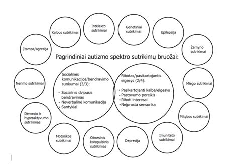 autizmo spektro sutrikimo požymiai
