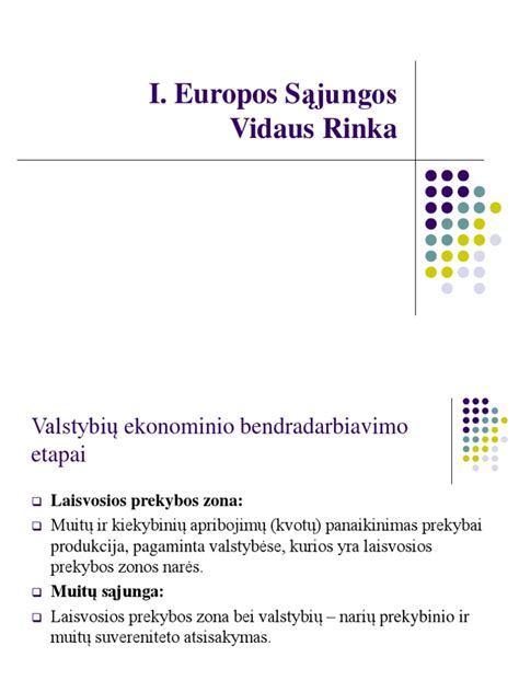 ES vidaus rinka