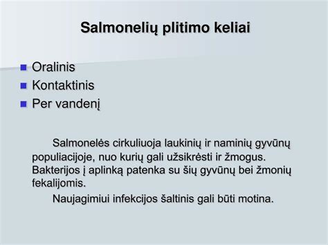 Salmonelių plitimo keliai