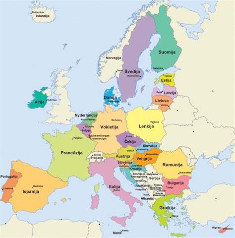 Žemėlapis: Europos šalys, prisijungusios prie ADR sutarties