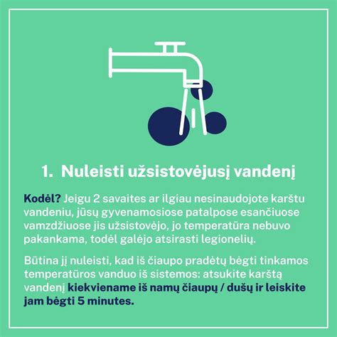 Infografika: Vandens temperatūros kontrolė legioneliozei išvengti