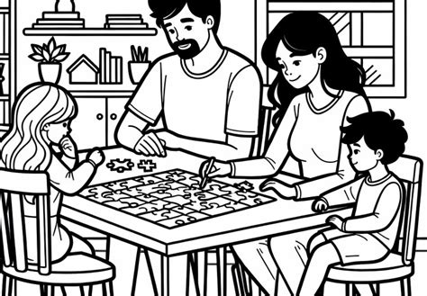 tėvai ir vaikas kartu dirba prie užduoties