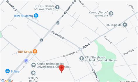 KTU studentų miestelio žemėlapis su renginių vietomis