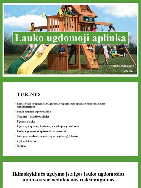 Ikimokyklinės įstaigos ugdomoji aplinka