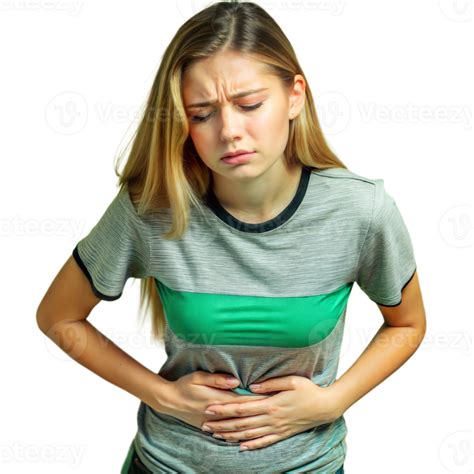 woman holding her abdomen with pain