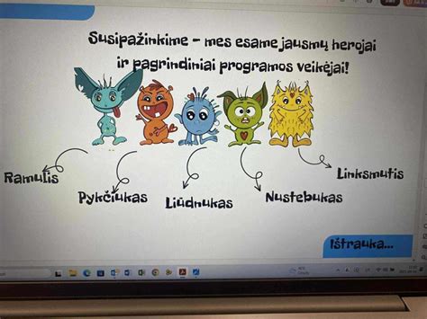 Personažai ir priemonės socialinio-emocinio ugdymo programai