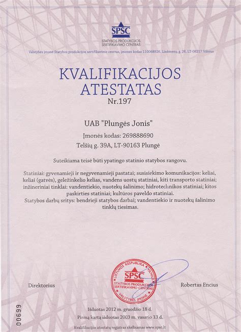 Sertifikatai ir kvalifikacijos