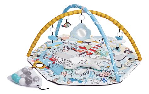 Įvairūs Kinderkraft SMARTPLAY SEA kilimėlio priedai: pliušiniai žaislai ir pagalvėlė