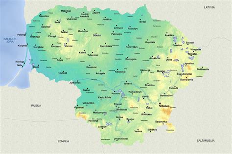 Žemėlapis su Lietuvos didžiųjų miestų vaikų darželiais