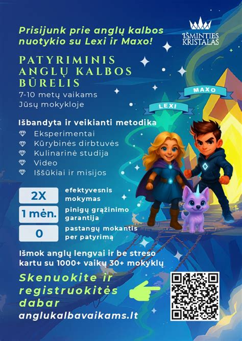 vaikai mokosi anglų kalbos