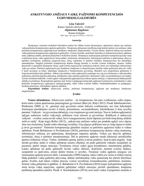 ankstyvojo amžiaus vaiko ugdymas