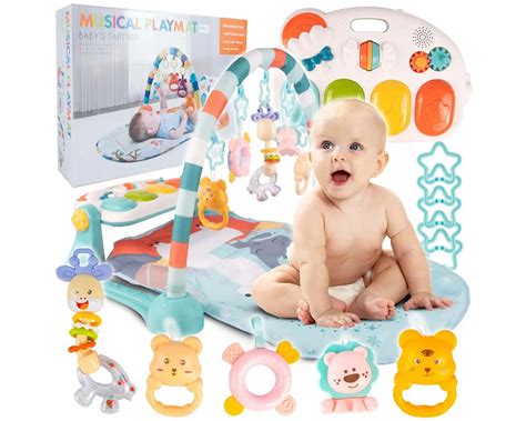 Lavinamasis kilimėlis kūdikiui su ryškiomis spalvomis ir formomis