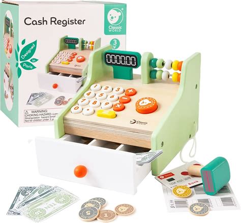 Medinis žaislinis kasos aparatas