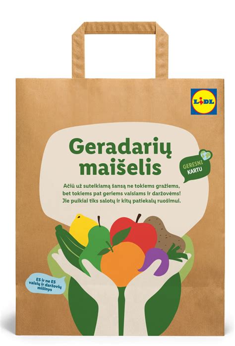 Geradarių maišelis su vaisiais ir daržovėmis