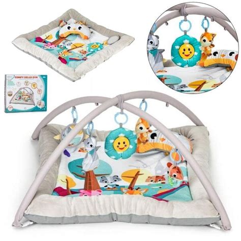 schematinis lavinimo kilimėlio su žaisliukais vaizdas