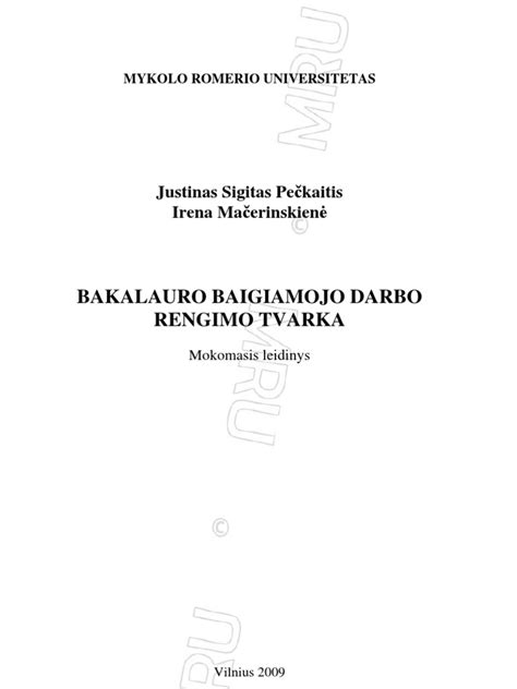 Bakalauro baigiamojo darbo viršelis