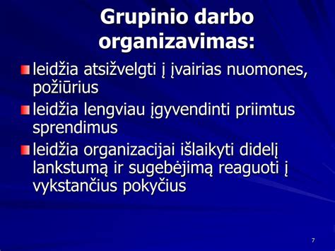 Vaikų grupinio darbo schema