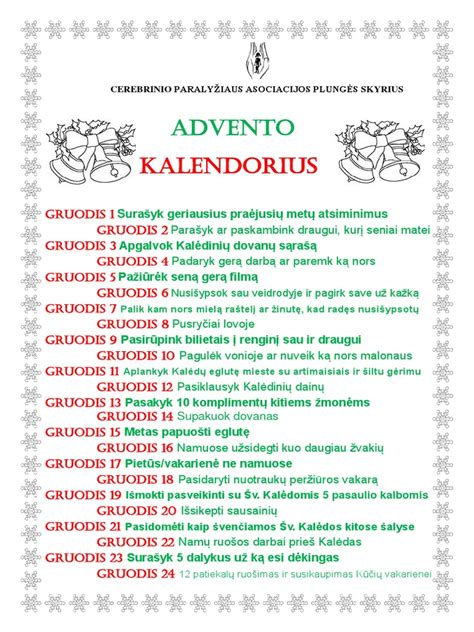 Vaisingumo kalendoriaus pavyzdys