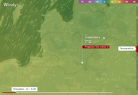 Meteorologinis žemėlapis su penktadienio orų prognoze Lietuvoje