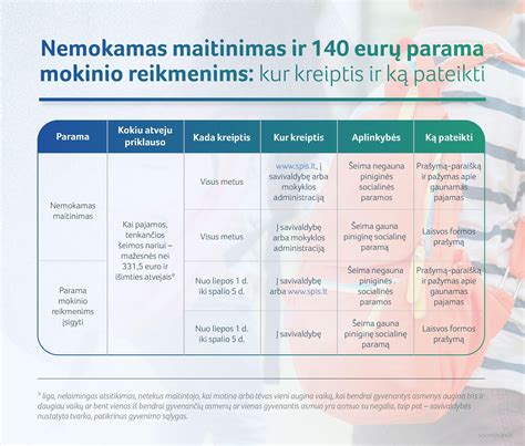 Infografika apie nemokamo maitinimo mokykloje sąlygas