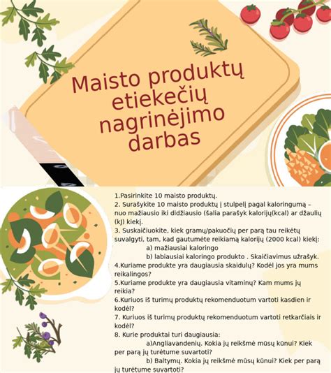 Maisto produktų etikečių pavyzdžiai