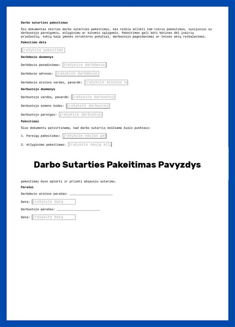 Darbo sutarties pakeitimų procesas