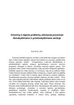 Emocinių ir elgesio sunkumų prevencija ir intervencija