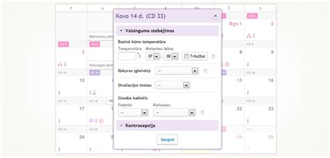 moters vaisingumo kalendorius