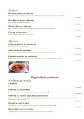 Pavyzdys darželinukų meniu