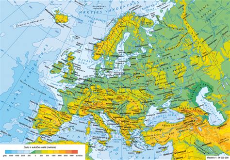 Lauko darželių žemėlapis Europoje