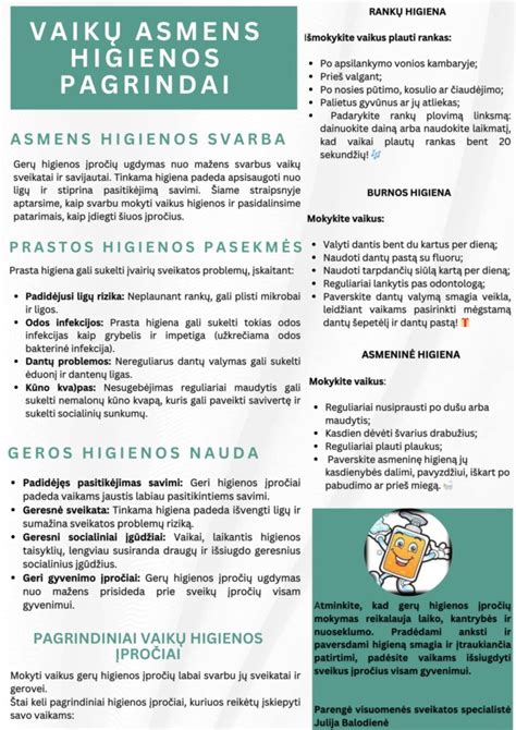 Infografika apie asmens higieną