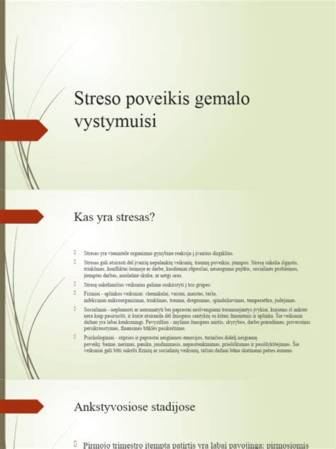 streso poveikis vaisingumui schema