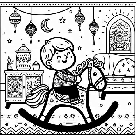 vaikas ant supamo arkliuko